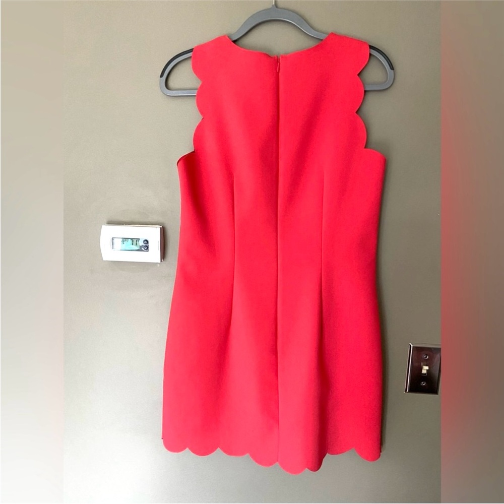 ❗️J. Crew Coral Red Scalloped Mini Dress MSRP $168! - Picture 7 of 9